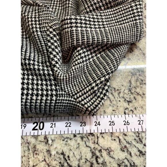 Womens Houndstooth Plaid Shacket Black White Checkered Button Front Retro Glam - Picture 7 of 8